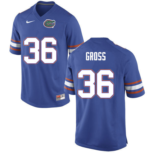 Men #36 Dennis Gross Florida Gators College Football Jerseys Sale-Blue